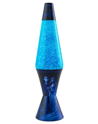 Image of Spencer Gifts Lava Lamp - 17 inch Corpse Bride - The Original Motion Lamp - Blue Glitter Wax and Blue Liquid with Corpse Bride Image Printed Base Exclusive