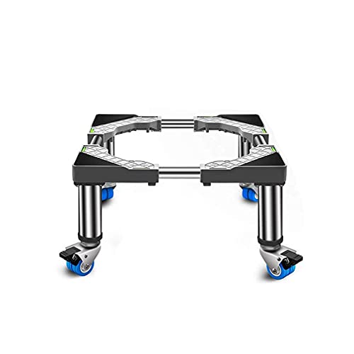 Soporte para lavadora Base para lavadora Soporte móvil con ruedas de bloqueo de 4x2 Bandejas multifuncionales para el suelo de la secadora y el refrigerador Longitud: 65-80 cm Mueva estantes y soporte