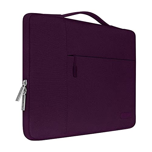 Image of MOSISO Laptop Sleeve Compatible with MacBook Air 13 inch M2 M1 2023-2018 /Pro 13 inch 2023-2016, Polyester Multifunctional Briefcase Bag,Magenta Purple