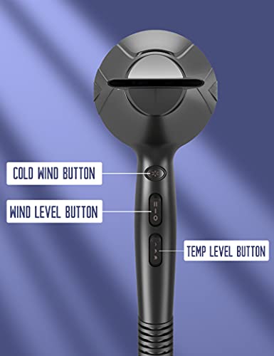 Hair Dryer Blow Dryer With Diffuser Brush Comb Attachments Powerful Ac Motor For 3C Thick Hair Curly Women Professional Salon Best Hair Dryer(Black) #TOP4