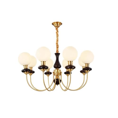 Lampe à suspension rétro avec luminaire de salon à 8 têtes