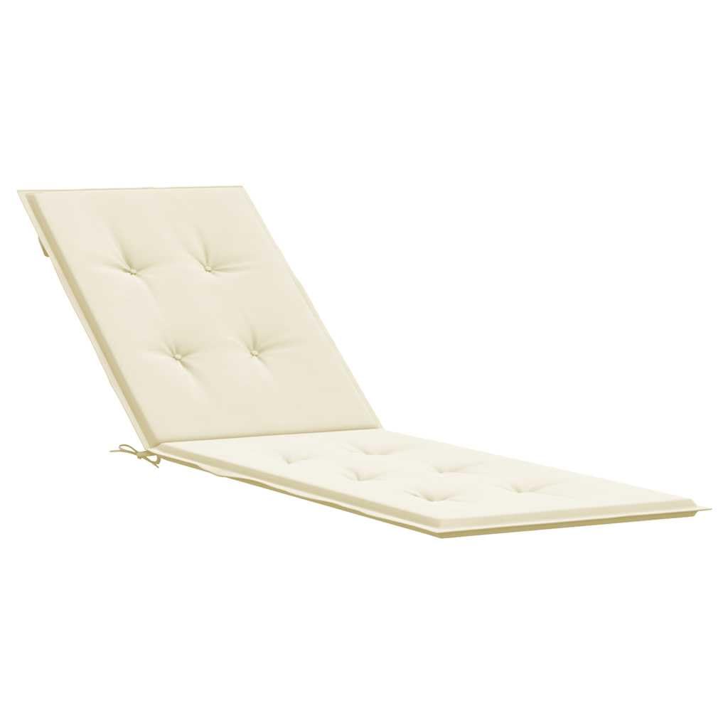 Cojín para tumbona exterior acolchado impermeable tela Oxford crema 50 cm