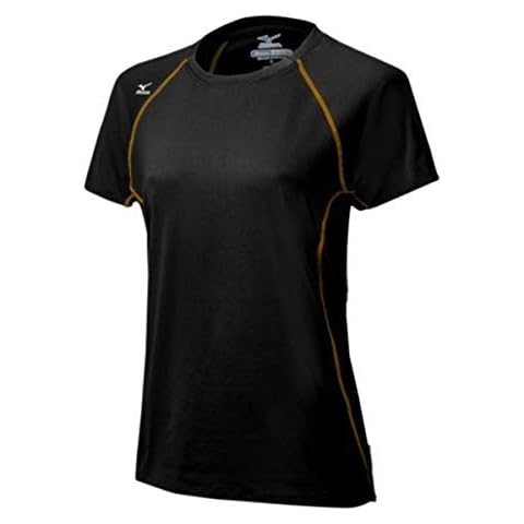 Mizuno Women's Youth Balboa 3.0 Shorts Sleeve Jersey, Large, Black-Yellow Cover