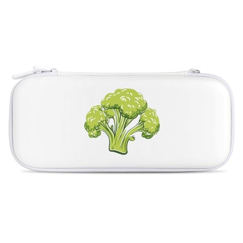 Broccoli Vegetables Compatible with Switch Carrying Case Hard Travel Game Bag Pouch with 15 Games Accessories White-style