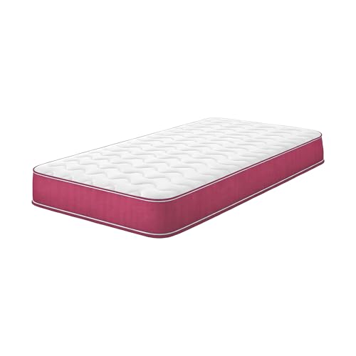 Kids Mattresses Starlight Beds Colours Range – Pink Children’s Single Mattress with Memory Foam and Springs – 18cm Deep (90x190cm, 3ft x 6ft3)