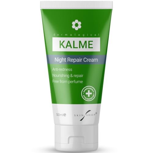 KALME Night Repair Cream 50ml – Calming Moisturiser for Sensitive, Redness-Prone Skin – Hydrating Overnight Cream with Anti-Redness & Skin Barrier Support
