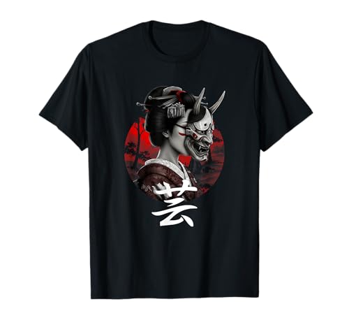 Geish Hannya Noh Mask Oni Aesthets Graphics japoneses Camiseta