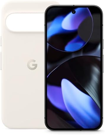 Google Pixel 9 - Unlocked Android Smartphone with Gemini, Advanced Camera, 6.3" Actua Display - Obsidian, 256GB + Pixel 9 & Pixel 9 Pro Case - Stain-Resistant Silicone - Porcelain