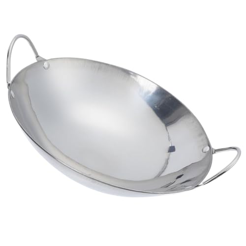 Imagen de Housoutil Olla Diseño de Superficie Lisa Doble Asa de Acero Inoxidable Redonda de Cocina y Alta Tolerancia a para Uso Doméstico en Cocina