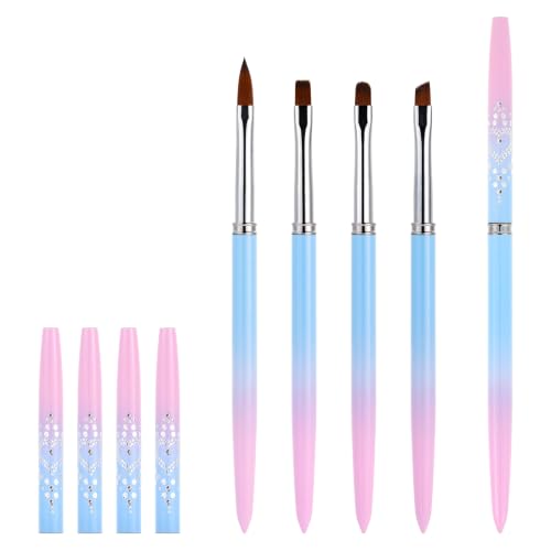 INENK 4Pcs Nail Art Clean Up Brushes Nail Brushes Cleaning