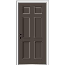 National Door Company ZZ06654R Fiberglass Smooth, Painted, Right Hand Inswing, Exterior Prehung Door, 6-Panel, 32"x80", Fiberglass, 80" Height