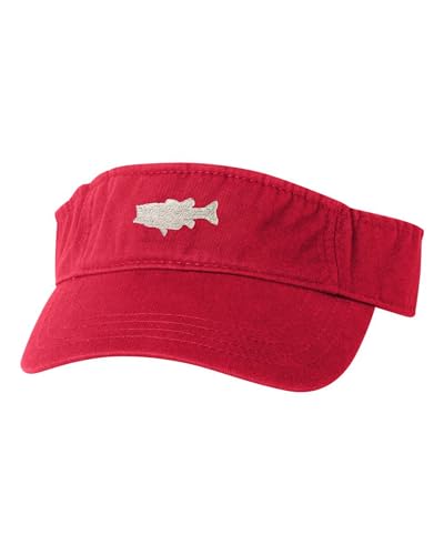One Size Red Visor Fish Embroidered Visor Dad Hat