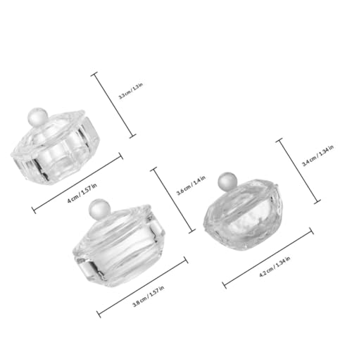 Set de 3 recipientes acrílicos para manicura miniatura 2