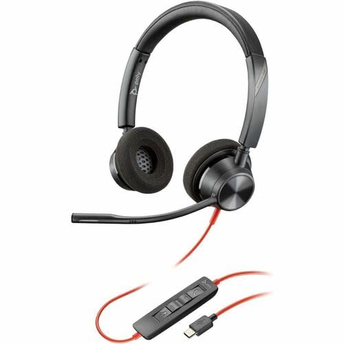 Poly Blackwire 3320 USB-C Headset TAA - Mono - USB Type C - Wired - 32 Ohm - 20 Hz - 20 kHz - On-ear - Monaural - Supra-aural - 7.10 ft Cable - Omni-directional Microphone - Noise Canceling - Black -