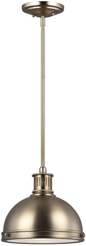 Generation Lighting 65085-848 Pratt Street Metal One - Lámpara colgante moderna de latón satinado disponible en Yaxa Guatemala