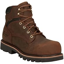 Chippewa 6-Inch Composite Toe Work Boots - EH Rated Composite Toe Protection - Slip-Resistant Mens Work Boots - Breathable Mesh Mens Footwear - Full-Grain Leather Upper - Unlined Mesh Lining