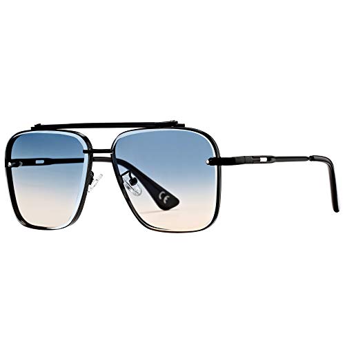 Retro Square Aviator Gradient Sunglasses Fashion Trendy Costume Eyewear Tony Stark Sun Glasses for Men Women4