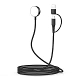 Magnetic Fast Charger Cable for Samsung Watch 8/8 Classic/7/Ultra/6/6/5 Pro/5/4/4 Classic/3/Active 2/1 Charging Pad, 3.5W Smartwatch Charger 2in1 USB A & USB C Wireless Fast Charging Cord