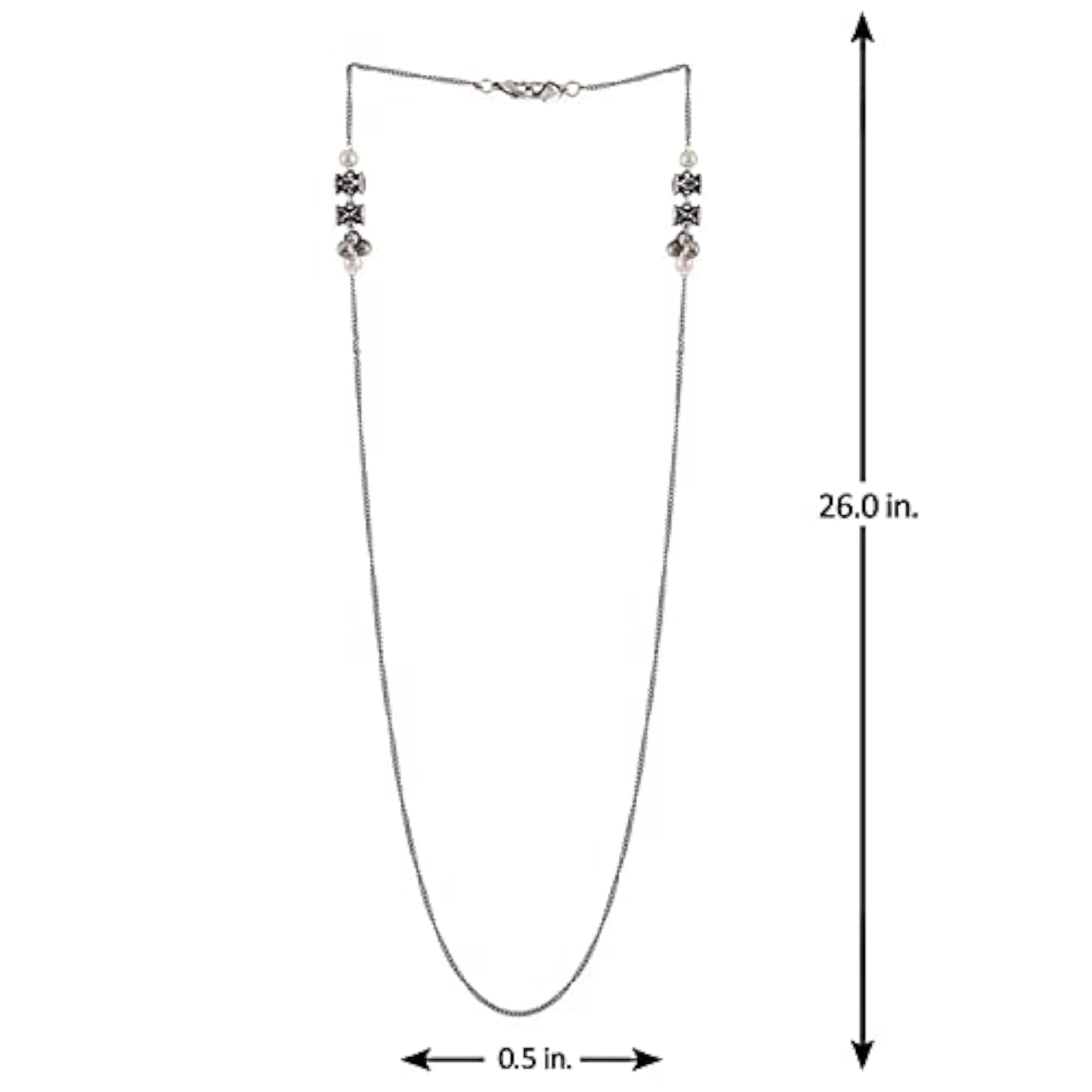 Oxidized Brass Dumroo Traditional Pearl Chain