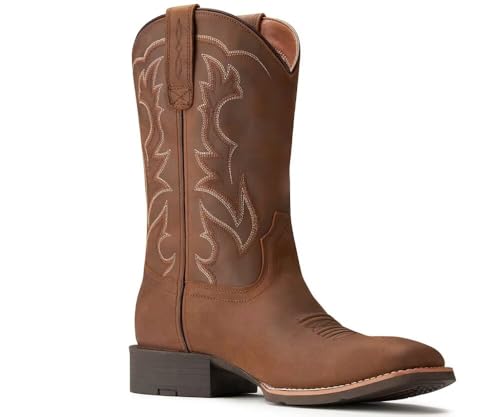 Cowboy Boots - Mens Sport Wide Square Toe Western Boot,Oil/Slip Resistant,Durable Fashionable Classic Pull on 10 Inch Wellington Boots4