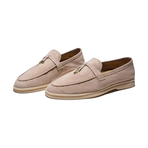 Image of Women's Summer Stroll Charms Premium Designer Suede Leather Loafers Shoes
