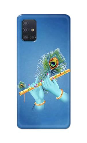 Image of PRINTFIDAA Printed Hard Back Cover Case for Samsung Galaxy A71 | Samsung Galaxy A71S Back Cover (Flute in Krishna Hands) -112