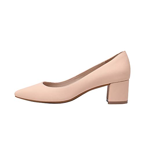 Image of DREAM PAIRS Women's Chunky Low Block Heels | 2 inch Chunky Block Heel, Closed Toe, Comfort Latex Padded Insole, Light TPR Sole, Working, Dress, Wedding Pumps Shoes