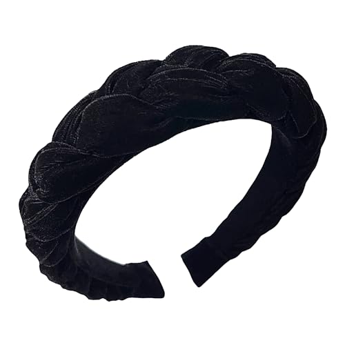 Leonyvie Velvet Braided Headband - Black - Image 2 thumbnail