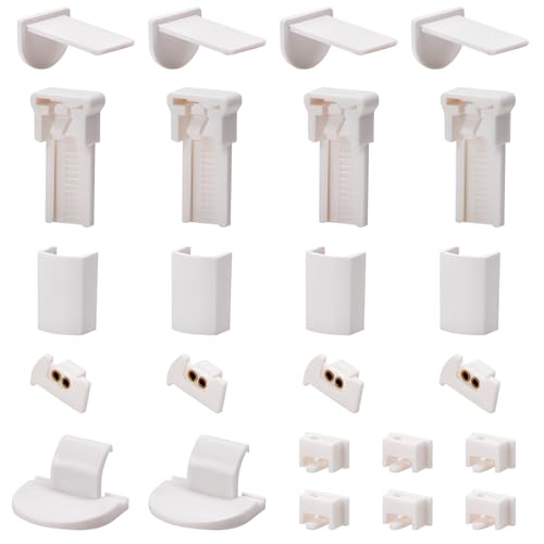 Dokeno 24 Piezas Juego de Piezas de Repuesto Plisadas, Estor Plisado sin Taladrar Soportes de Sujeción Plisados Kit de Reparación de Persianas Soporte para Estores sin Taladrar