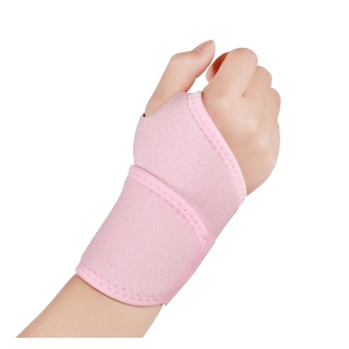 Wrist Support for Sports and Fitness - Adjustable Gym Wristband for Training, Sprains, and Thumb Support(Pink)