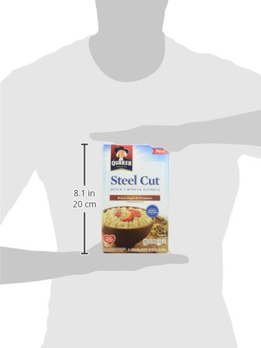 Quaker Steel Cut Quick 3 Minutes Oatmeal, Brown Sugar And Cinnamon, Breakfast Cereal, 8 Packets #TOP6