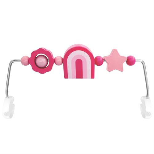 Image of iGRATENS Baby Bouncer Toy Bar, Toy Bar for Baby Bouncer, Warm and Playful Pink Rainbow Design for Baby Girls, Easy to Attach and Remove, Child-Safe Paint, Safe for Babies