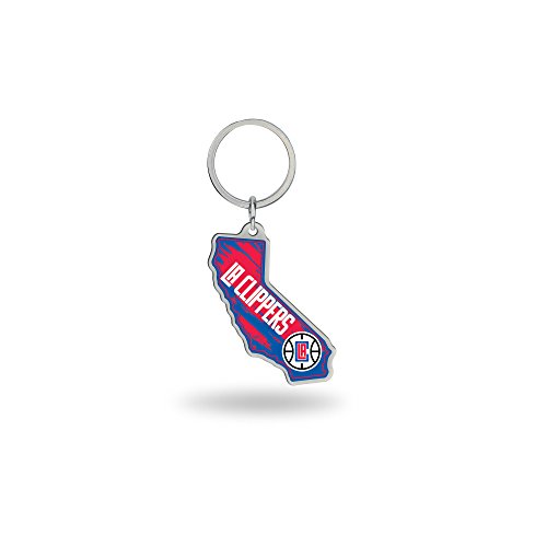Rico Industries NBA Basketball Los Angeles Clippers State Shape Keychain