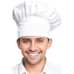 Xeoxarel Chef Hat for Men/Women, Baker Kitchen Cooking Cap | Adjustable Elastic, Breathable, One Size Fits Most, Ideal for Professional Chefs, Home Cookers, and Culinary Classes