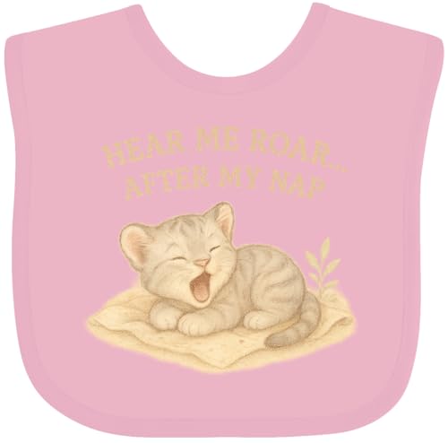 inktastic Adorable Yawning Kitten Hear Me Roar Cute Nap Quote Baby Bib