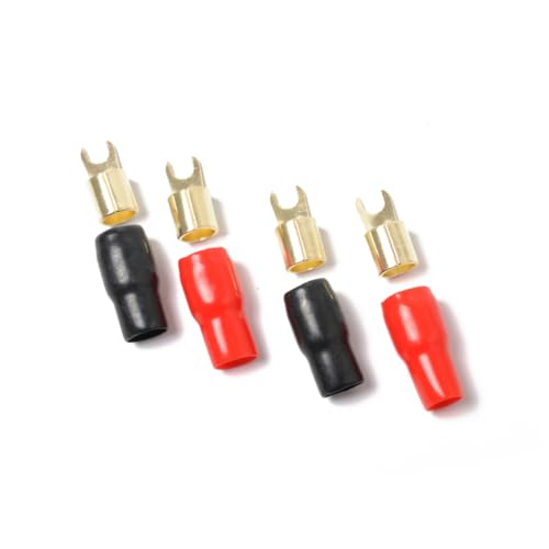 FUNOMOCYA 2 Pairs Speaker Wire Connectors Speakers Spade Fork Adapters Crimp Terminals Copper Spade 8ga Terminal Spade Terminal Crimp Barrier Spades Eastern Europe Cylinder