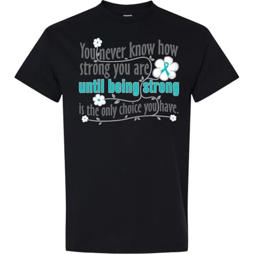 inktastic Ovarian Cancer Being Strong Adult T-Shirt X-Large 0040 Black 1e872
