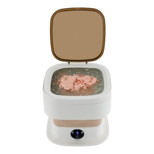 40W Mini Machine à Laver Pliable 10L avec 3 Modes Horaires Intelligents Lave Linge Commande Tactile pour Laver Serviettes de Bain, T-shirts, Sous-vêtements, Culottes, Chaussettes