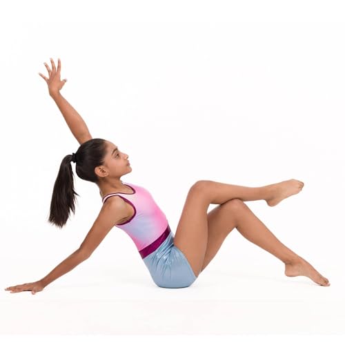 Image of IKAANYA Girls Unitard or Biketard for Gymnastics, Dance, Acrobatics or Swimming (Ages 3-15)