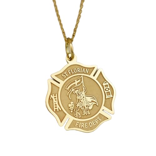 Collier pendentif pièce pompier en argent plaqué or, le cadeau idéal unisexe