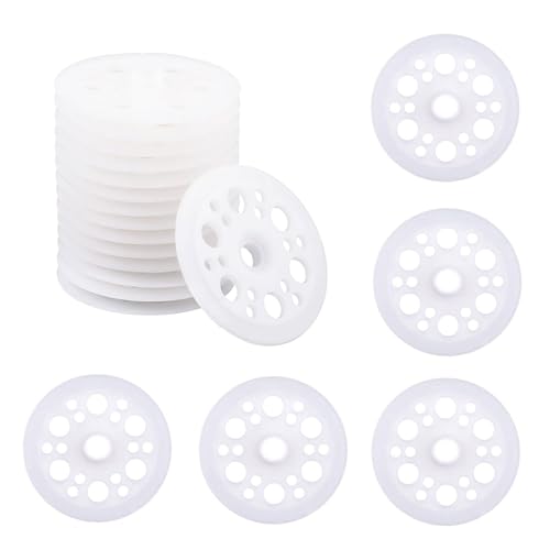 100 Rondelles en Plastique de 46mm, Rondelles en Polypropylène et Mousse pour la Fixation et le Support des Panneaux Isolants en Mousse