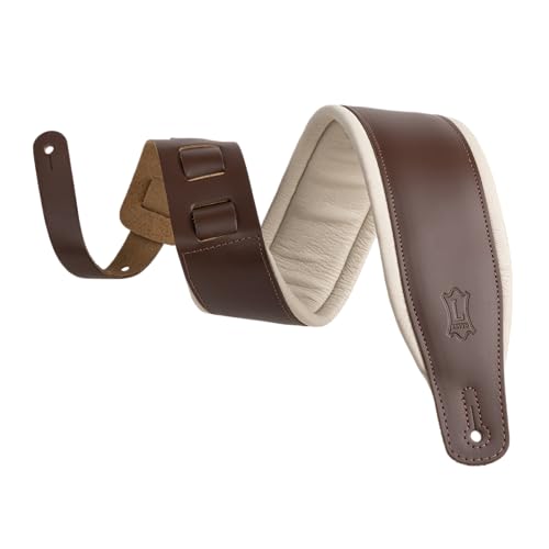 Levy's Leathers 3' Wide Amped Leather Series Guitar Strap with Foam Padding and Garment Leather...