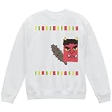 [igsticker] プリント トレーナー 8.8オンス メンズ レディース ユニセックス 長袖 スウェット L サイズ クルーネック 白 ホワイト 012874 節分 鬼 イラスト