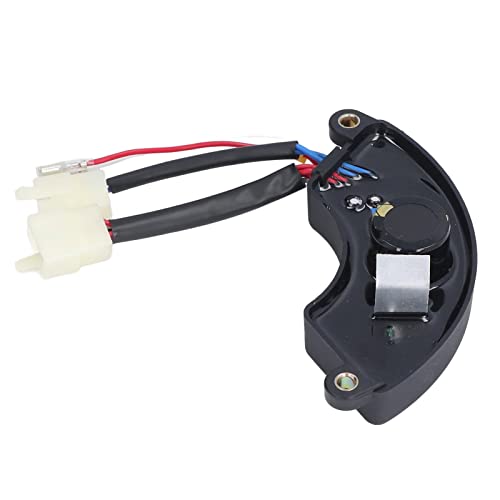 AVR Automatischer Spannungsregler Gleichrichter 3-Phasen 380V Ausgang für 5‑6,5KW Benzin Generator, mit 4-adriger Buchse, 2-adriger Buchse und 2 Stück Kohlebürstendrähten