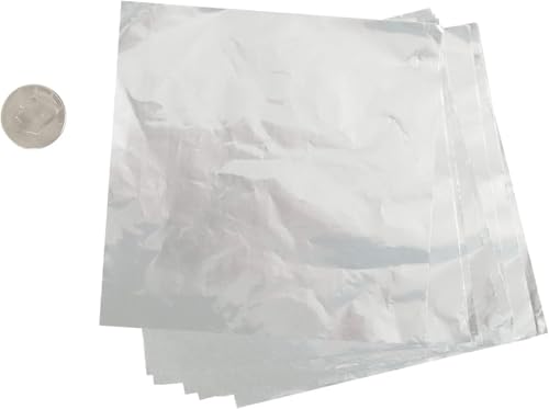 Image of CAKE DECOR Aluminum Cut Foil Chocolate Wrapper - Silver 8cm x 8cm / 3.15 x 3.15 inches - 200pcs, Perfect for Candy & Dessert Wrapping