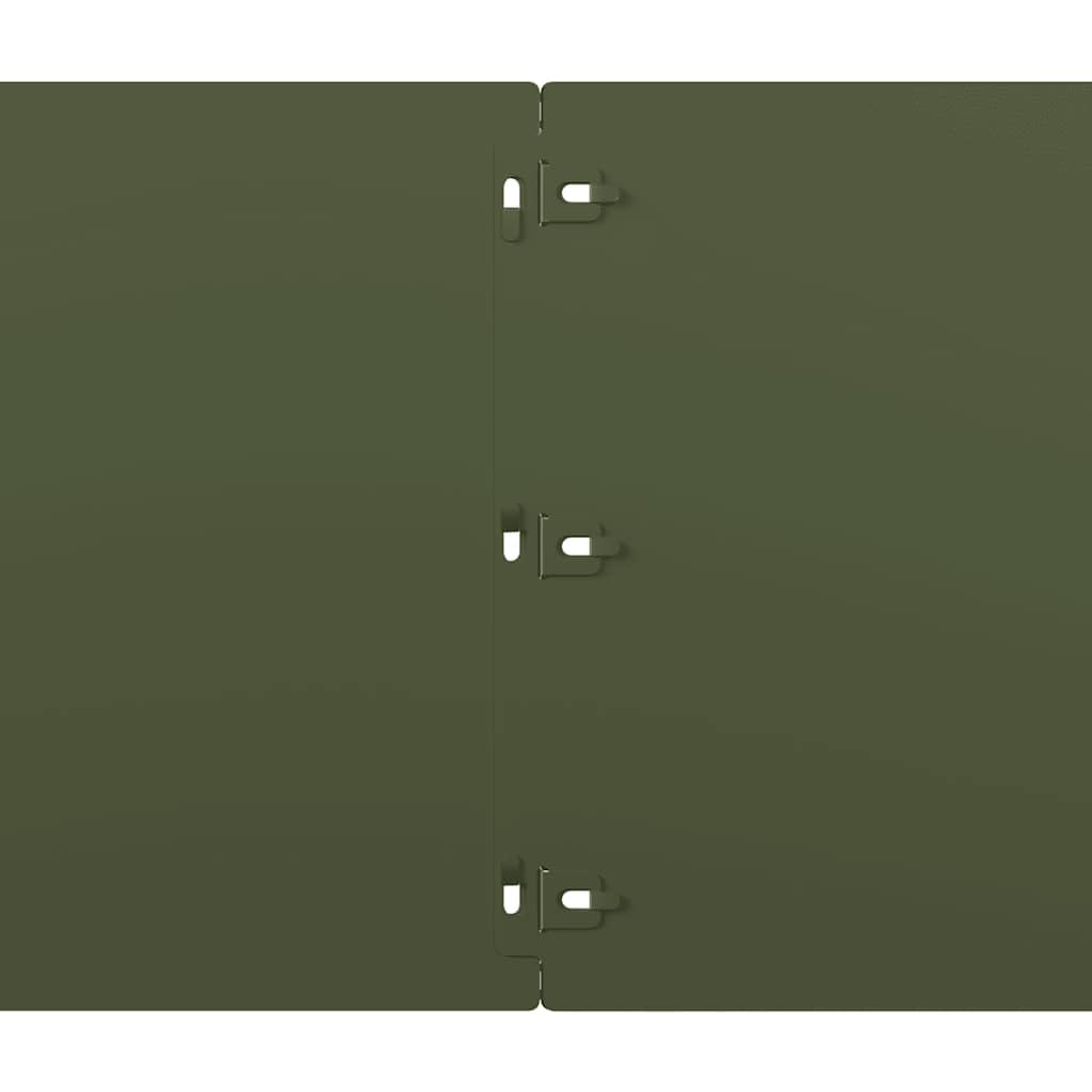 Krawędzie trawnika, 10 szt., oliwkowo-zielona, stal walcowana na zimno, 25 x 103 cm, obramowanie rabatek z elastycznym systemem wtykowym, do obramowania grządek, trawnika, tarasu, ścieżki i