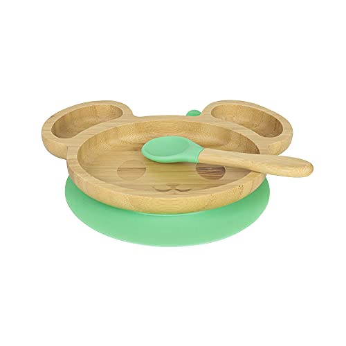 Set De Bols En Bambou Pour Bébé BIOZOYG - 2 Bols Ventouse + Cuillère, Certifié FSC, Sans BPA, Résistant à 60°C
