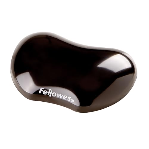 Fellowes Wrist Rest - Crystals Gel Flex Rest with Non Slip Rubber Base - Ergonomic Mouse Mat Wrist Support Keyboard Rest for Computer Laptop Home Office Use - Black