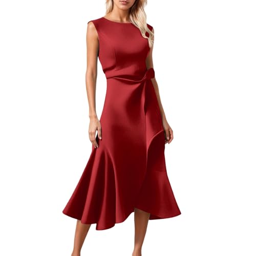 Vestido Mujer Vestido Mujer Elegante Conjunto Ropa De Bonita Vestidos Pin Up Fiesta Madrina Boda Midi Invitada Dorado Nochevieja Talla Grande Trajes Vestir Largo Rojo Coctel Elasticidad Fin Año Negro