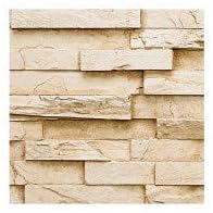 Faux Stonewall Panel Sample - Deep Stacked Slate Stonewall Siding - Everest Almond Color